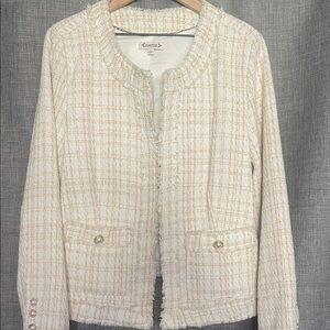 Nanette Lepore Cream Tweed Blazer